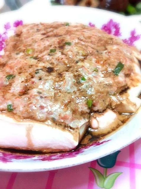 Tofu steam with pork and fish|PeonyYanさん