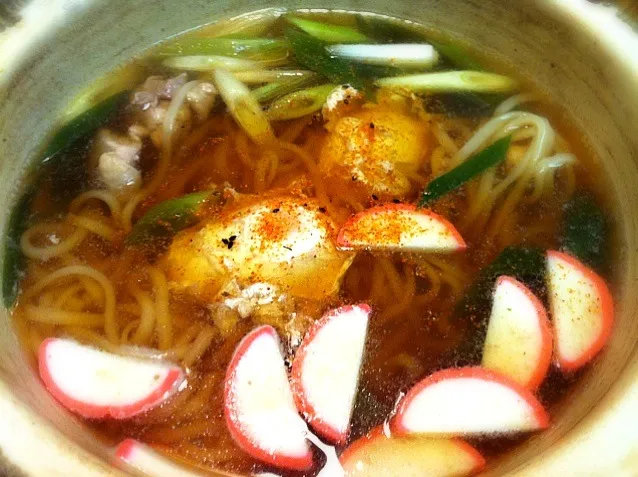 昨日のしゃぶしゃぶ残りで鍋焼きうどん|ちっきーさん