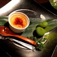 焙じ茶ブリュレ × 抹茶餅|あき∩･ｪ･｡｀さん