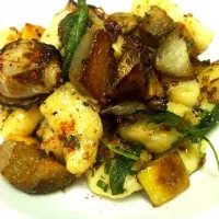 APPLE ARTICHOKE GNOCCHI w/ ROASTED SHALLOT IN A SAGE BROWN BUTTER SAUCE