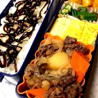 Snapdishの料理写真:肉じゃが弁当。|miyo.さん