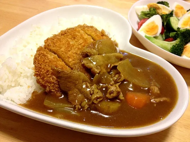 お惣菜トンカツでカツカレー♡(パパだけ(ｰｰ;)w)|☃YUKIさん