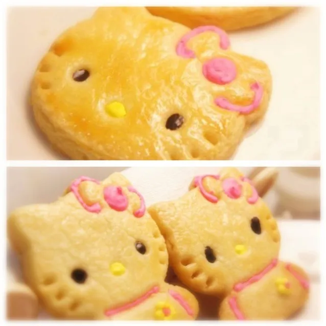 Snapdishの料理写真:Hello Kitty Almond Cookies|laumeikuanさん