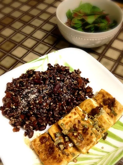 tofu steak & grain rice risotto|Clara Kさん