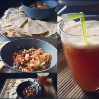 Cheese Quesedilla, Salsa and home made iced tea|haze romawacさん