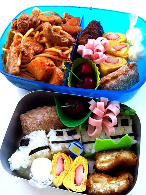 新幹線N700系弁当。とパパのパスタ弁当|くろさん