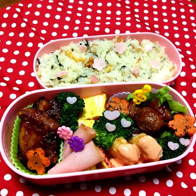 ハッシュドポテトのオーロラソース掛け弁当|🍎ゆかりんご🍎さん