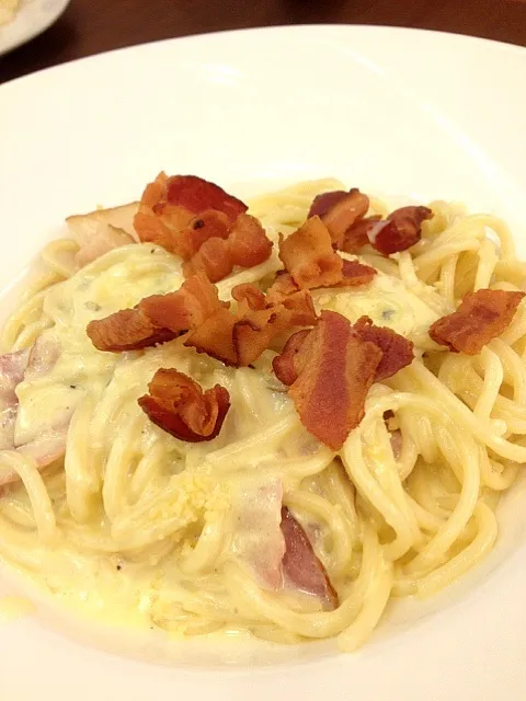 Spaghetti ham / bacon Carbonara|Vorapoatさん