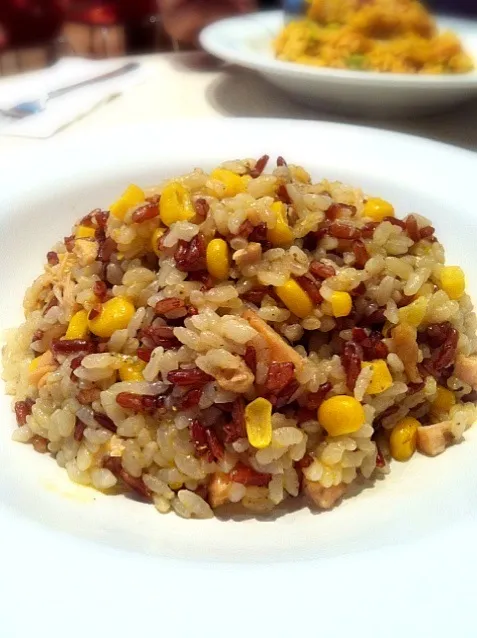 Grilled chicken w/ corn & red rice risotto|PeonyYanさん