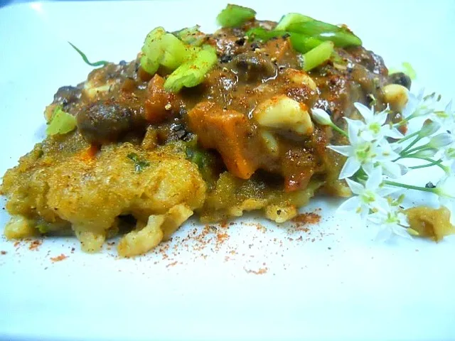 SUCCOTASH FRITTO MISTO w/ BLACK BEAN JAMBALAYA|GREG ARNOLDさん