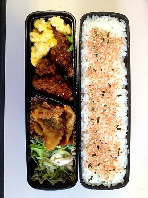 唐揚げ揚げギョウザ弁当|はせがわやすひささん