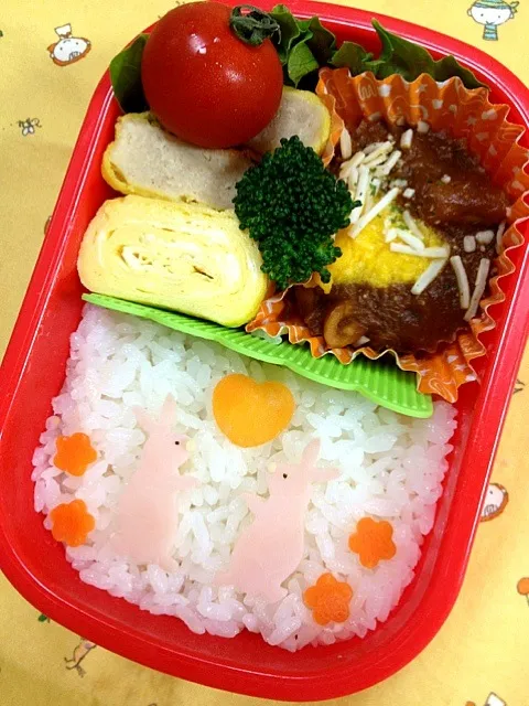 仲良しウサギちゃん弁当|はちさん