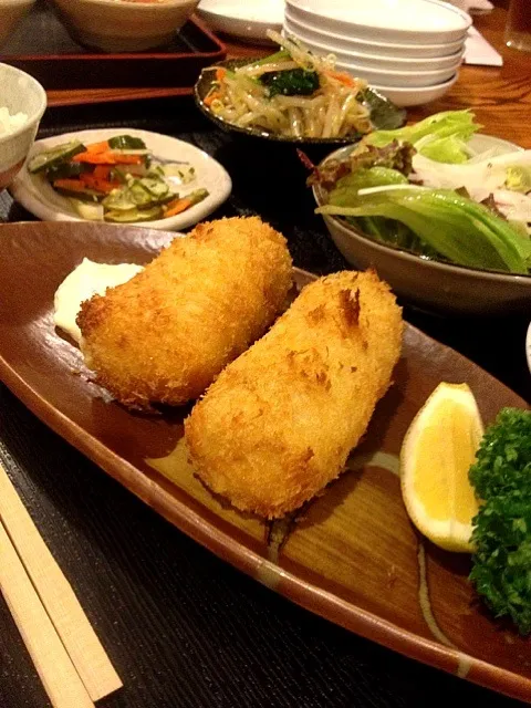 カニクリームコロッケ定食|Masakiさん