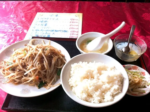 豚肉、もやし、春雨炒め|まどろみさん