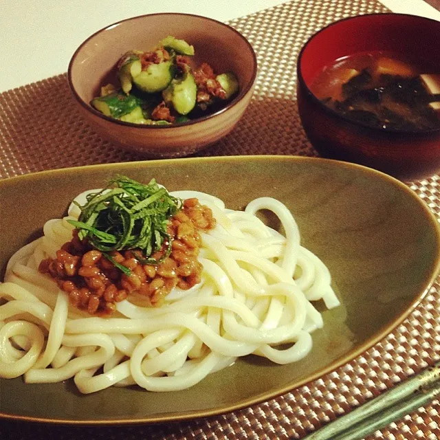 納豆ぶっかけうどん♪|サエさん