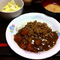 Snapdishの料理写真:納豆カレー|まるさん