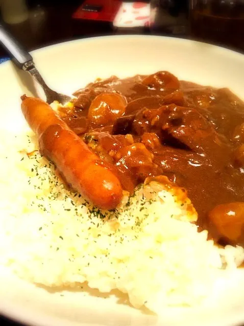 Snapdishの料理写真:彼氏作ソーセージカレー|きっきー🥰さん