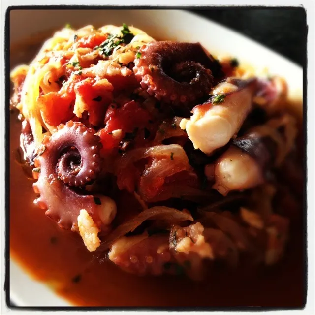 Spanish Tenderized Octopus, Tomato Fondue with a hint of  四川辣豆板醤|SF Calicoさん