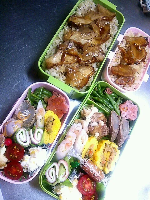 皆様おはようごじゃります♪ヽ(´▽｀)/長男&娘っち弁当(^^)☆☆☆今日は蒲焼き鶏ご飯～d=(^o^)=b|katumi  ueharaさん