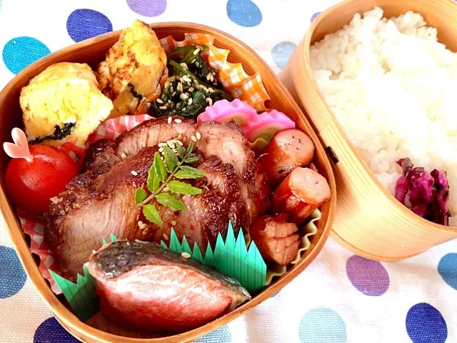 Snapdishの料理写真:高３食べ盛り息子弁当☆|けいちゃん（ももザィル）さん