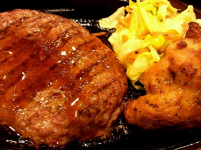 照り焼きハンバーグ&ペッパーチキン|アラフォー旦那さん