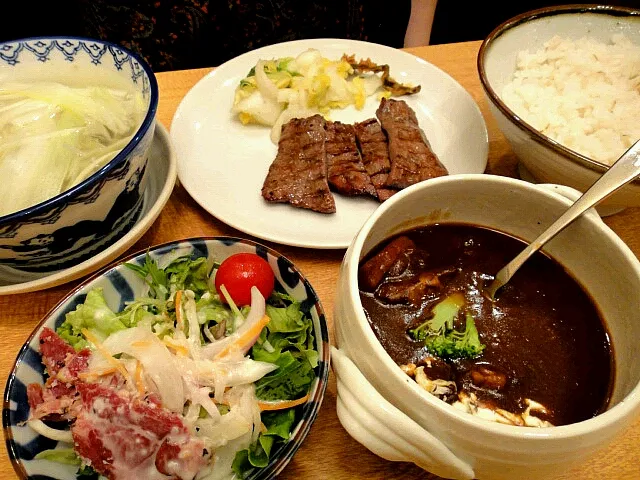 まる得利休セット 牛たんハーフ +ミニシチュー|55lunchさん