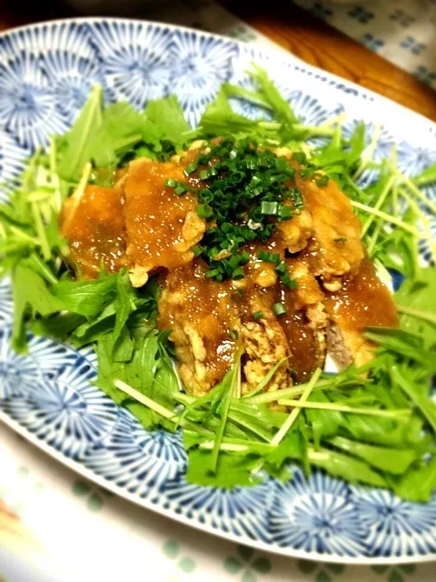 蓮根のはさみ揚げ、みぞれあんがけ|まーたんさん