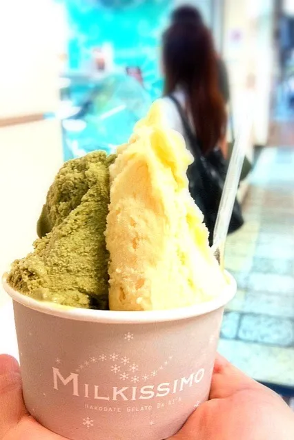 Greentea & almond ice-cream|PeonyYanさん