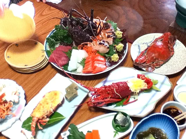 Snapdishの料理写真:sashimi & lobster|angel chengさん