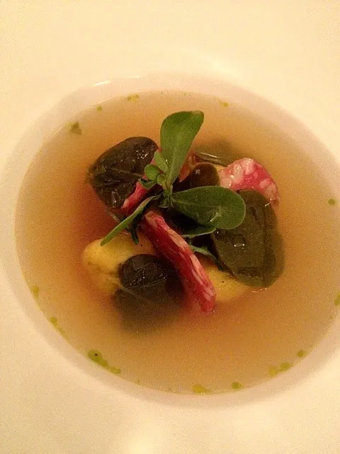 Fava Bean with salami & herring broth|David Armondさん