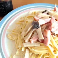 エリンギとベーコンのクリームパスタ|ちはるさん