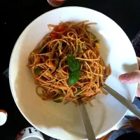 Snapdishの料理写真:Veggie Pasta with fresh basil!|Jessicaさん