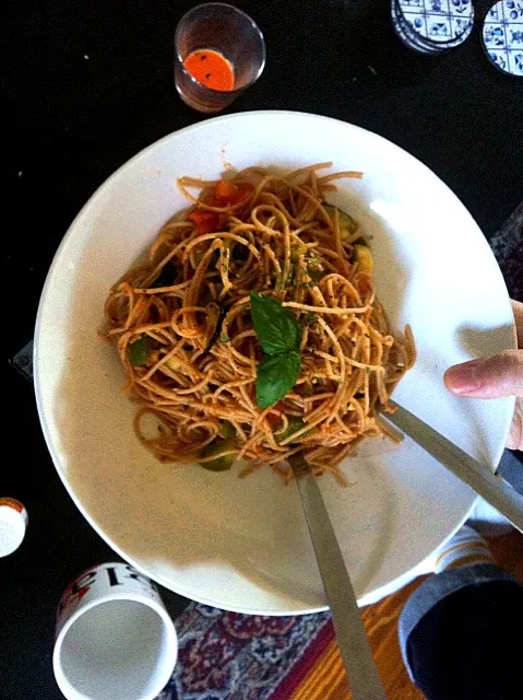 Veggie Pasta with fresh basil!|Jessicaさん