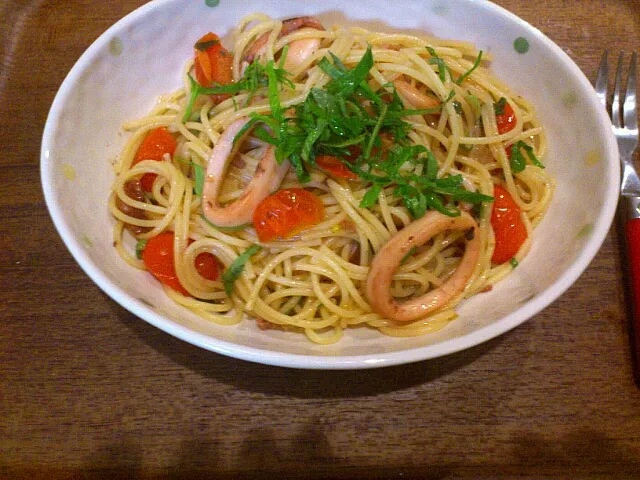 イカとトマトのパスタ|媛っ子みかんさん