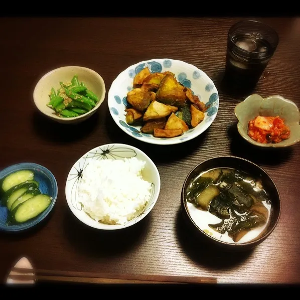 かぼちゃと舞茸と鶏肉の照り焼き|みずきさん