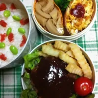 Snapdishの料理写真:ハンバーグ弁当|池沢さん