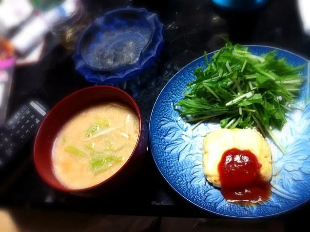 豆腐チーズハンバーグと豆乳スープ|ゆっぽんさん