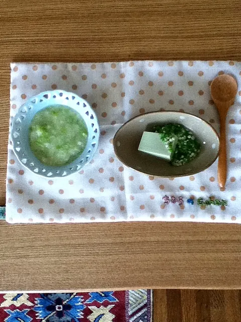 離乳食 鶏キャベツうどん、おくら枝豆豆腐|あっこさんのさん