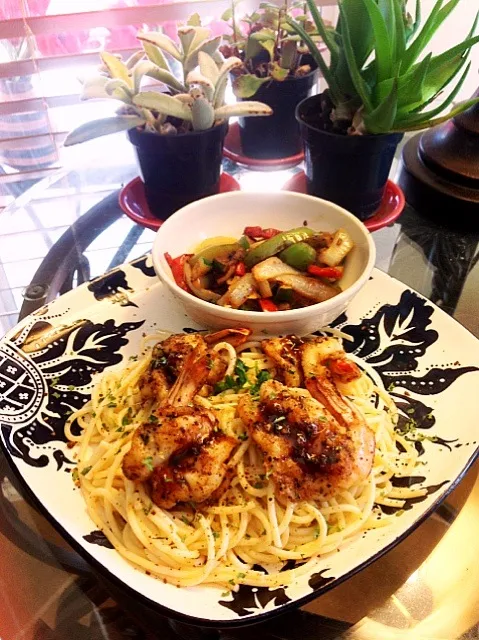 Raspberry and Pineapple Teriyaki Shrimp over Lemon Pasta|Taste-New Americanさん