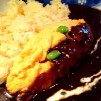 Snapdishの料理写真:オムレツと挽肉のカレー|YAMANAKAさん