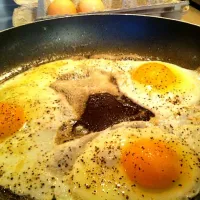 Snapdishの料理写真:Fried Fresh Brown Farm Eggs|Sheryl Kriegerさん