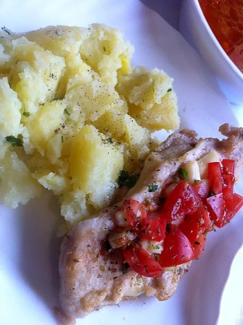 Chicken breast with cheese and potatoes|ibzさん