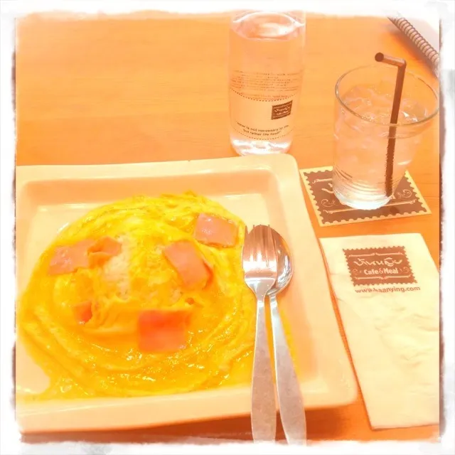 Rice with thick omelet and ham🍚🍳|Ramidaさん