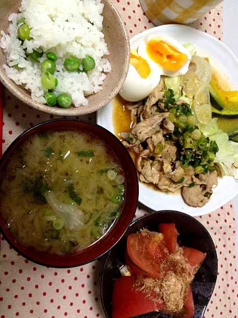 豆ごはんと焼肉定食|川本友子さん