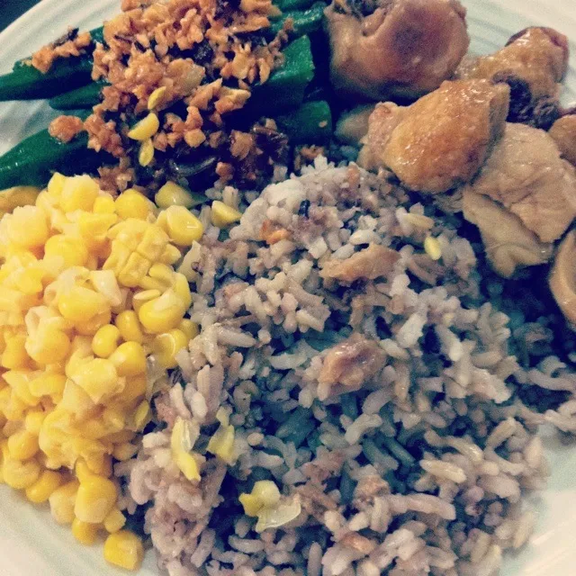 my kids dinner plate with multigrain rice|laumeikuanさん