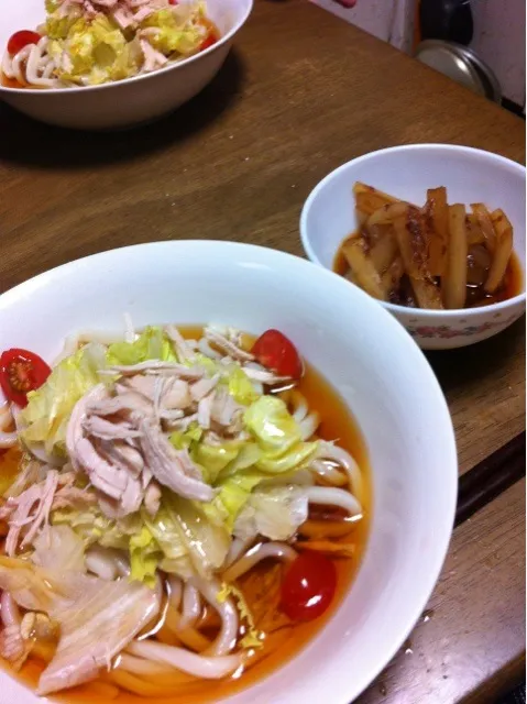 サラダうどん 大根の煮浸し|おヨコさん