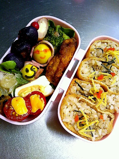 皆様おはようごじゃります♪ヽ(´▽｀)/  娘っちお一人様お稲荷さん弁当☆☆☆今日は休みなので気持ち的にゆっくり～(^.^)|katumi  ueharaさん