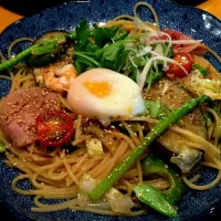 夏野菜のよくばりスパゲッティ(醤油バター)|ぴーやさん