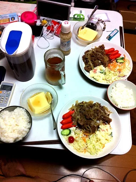 焼肉定食＆卵豆腐|まなみさん