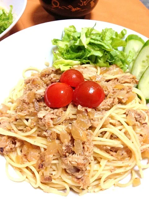 ツナと玉ねぎのサラダパスタ|ケロふくさん